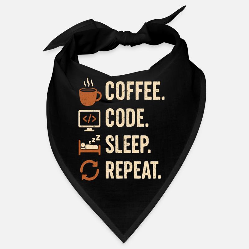 Geek Coder Routine – Coffee, Code, Sleep, More Bandana