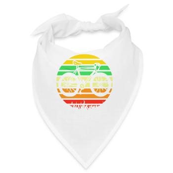 Retro Sunset Bicycle Landscape Graphic - Bandana - Weiß - Vorne