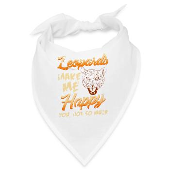 Leopards Make Me Happy Sarcastic Wild Cat Mood - Bandana - Weiß - Vorne