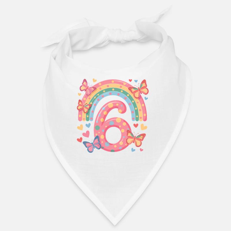 Regenbogen Schmetterling 6. Geburtstag Mädchen Bandana
