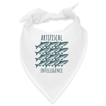 Artifischl Intelligence - Hering Schwarm Wortspiel - Bandana - Weiß - Vorne