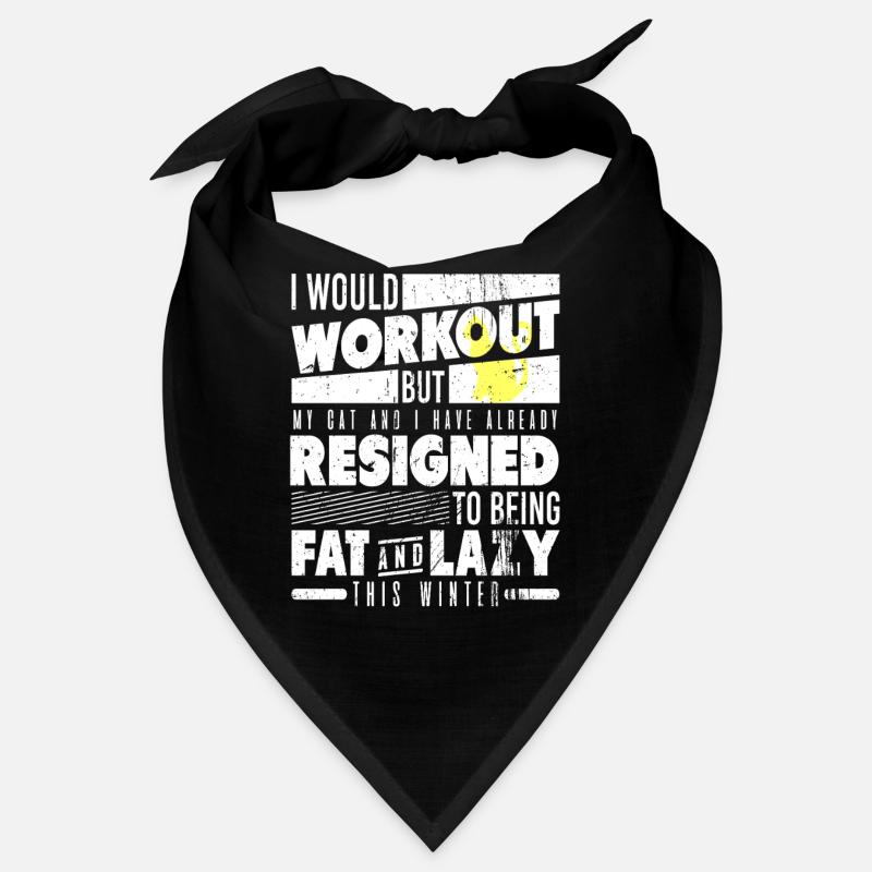 Lazy Winter With Cat Funny Workout Sarcasm Bandana
