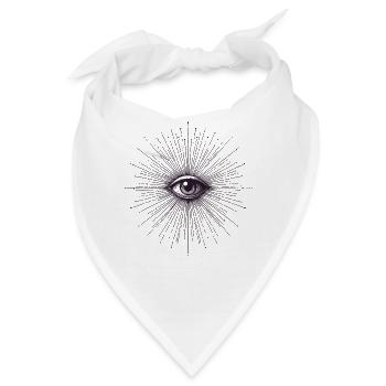 Mystisches Augen-Strahlen-Design - Bandana - Weiß - Vorne