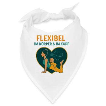 Flexibel im Körper & im Kopf – Yoga-Mama - Bandana - Weiß - Vorne