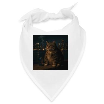 Lustige rauchende Katze Meme dumme Hirnfäule - Bandana - Weiß - Vorne