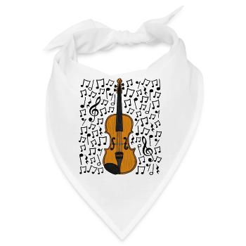 Geige Musiknoten Geiger Streicher Musiker - Bandana - Weiß - Vorne