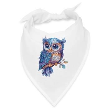 Eule - Bandana - Weiß - Vorne