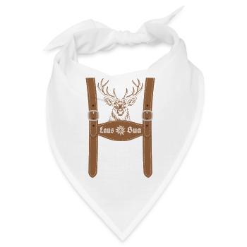 Lausbua Hosenträger - Festzelt, Bier und Gaudi - Bandana - Weiß - Vorne