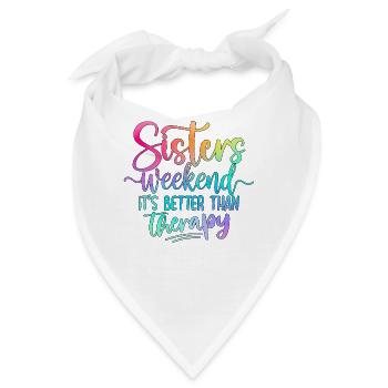Geschwister Wochenende Spruch - Bandana - Weiß - Vorne