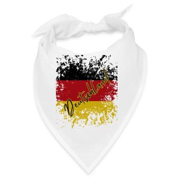Deutsche Grunge-Flagge, deutscher Stolz - Bandana - Weiß - Vorne