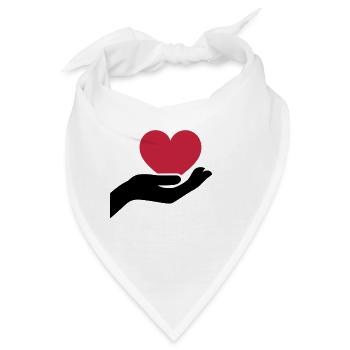 Herz in Hand Symbol der Fürsorge und Mitgefühl - Bandana - Weiß - Vorne