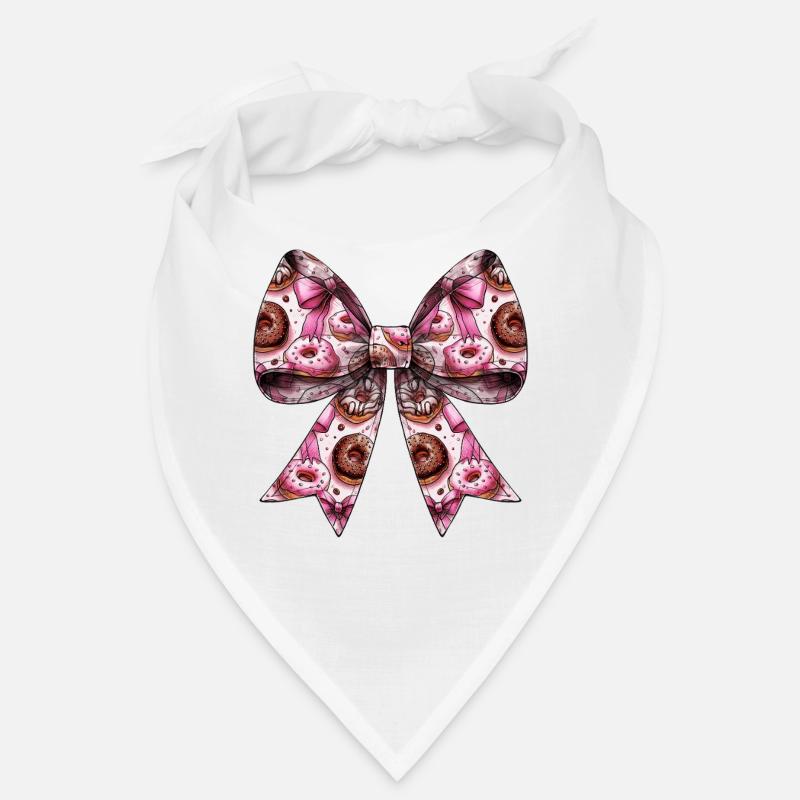 Coquette Bow Donuts Donuts Sprinkles Pattern - Bandana - white