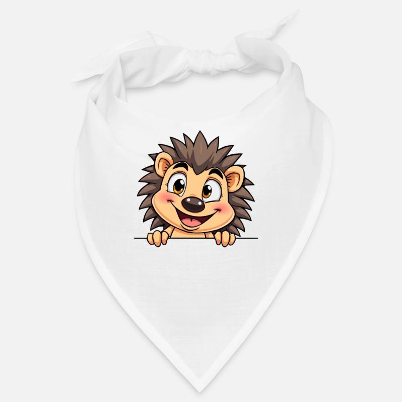 Hérisson mignon jetant un coup d’œil : illustration d’animal de dessin animé Bandana