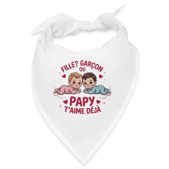 Gender Reveal Opa Party Baby Reveal - Bandana - Weiß - Vorne