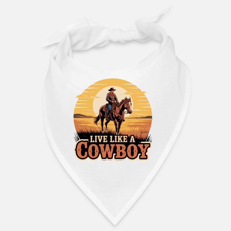 Conception graphique de Cowboy Sunset Ride Bandana