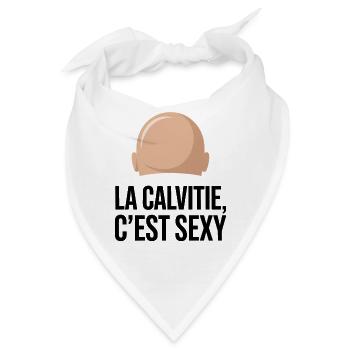 Glatze ist Sexy Glatze Humor Lustiges Geschenk - Bandana - Weiß - Vorne