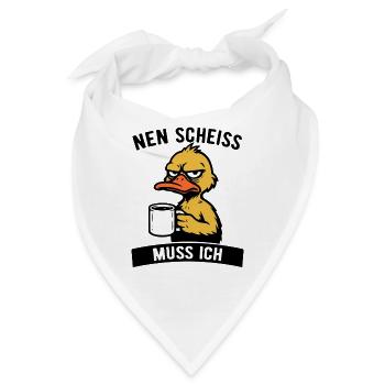 Freche Ente - Nen Scheiß muss ich - Kaffee - Bandana - Weiß - Vorne