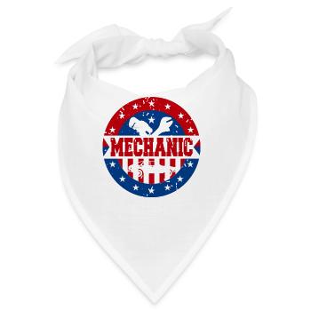 American Mechanic Pride Patriotic Garage Worker - Bandana - Weiß - Vorne