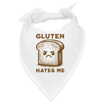 Gluten hasst mich Brot mit Glutenallergie - Bandana - Weiß - Vorne