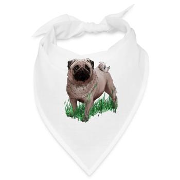 Mops - Bandana - Weiß - Vorne