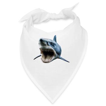 Hai Haifisch Tigerhai Taucher Süße Haie Weißer Hai - Bandana - Weiß - Vorne