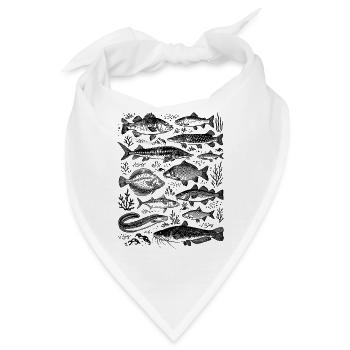 Angeln, Fischarten, Fischkunde, Angler Geschenk - Bandana - Weiß - Vorne