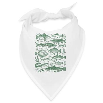 Angeln, Fischarten, Fischkunde, Angler Geschenk - Bandana - Weiß - Vorne