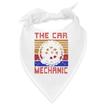 Retro Car Mechanic Gear Icon Auto Repair Life - Bandana - Weiß - Vorne