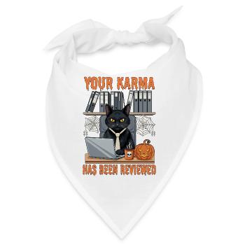 Katzenkürbis Halloween Büro Humor - Bandana - Weiß - Vorne