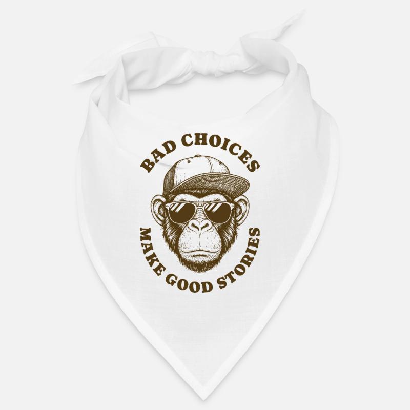Bad Choices Make Good Stories Retro Monkey Animal Bandana