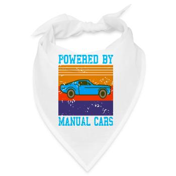 Powered by Manual Cars Retro Driving Style - Bandana - Weiß - Vorne