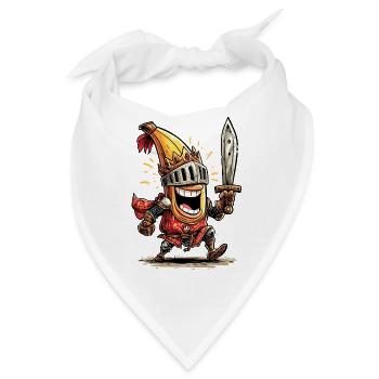 Comic Ritter mit Schwert und Helm - Bandana - Weiß - Vorne