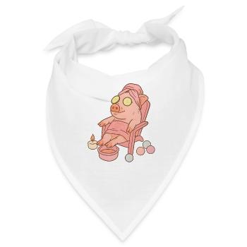 Entspanntes Schwein in Spa-Umgebung, Liebe Schweine - Bandana - Weiß - Vorne