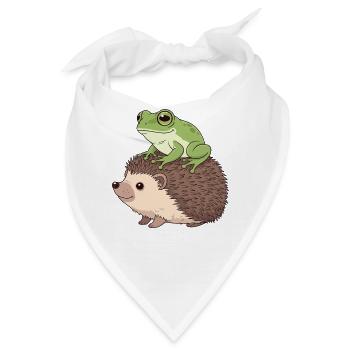 Niedliche Tierfreunde Illustration - Bandana - Weiß - Vorne