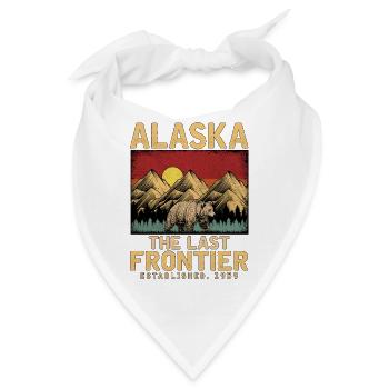 Alaska Gebirgslandschaft mit Bär - Bandana - Weiß - Vorne