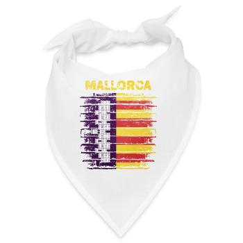 Mallorca Skyline mit spanischer Flagge - Bandana - Weiß - Vorne