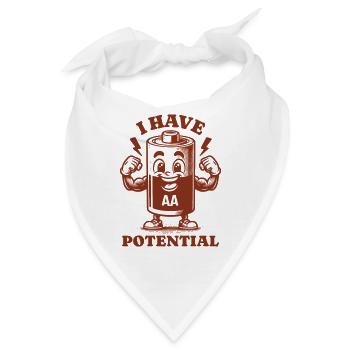 Ich habe Potenzial lustiger AA-Batteriephysik-Humor - Bandana - Weiß - Vorne