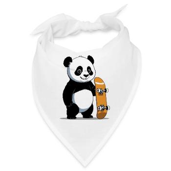 Skateboard Panda Illustration - Bandana - Weiß - Vorne