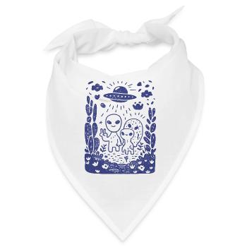 Aliens - Besucher aus dem All - Geschenk - Bandana - Weiß - Vorne