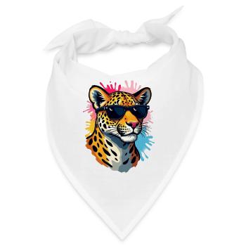 Chill Panther mit Sonnenbrille - Bandana - Weiß - Vorne