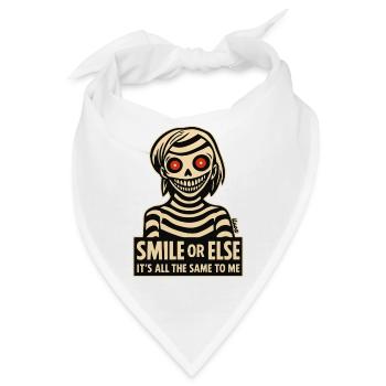 Skelettiges Lächeln mit Botschaft - Bandana - Weiß - Vorne