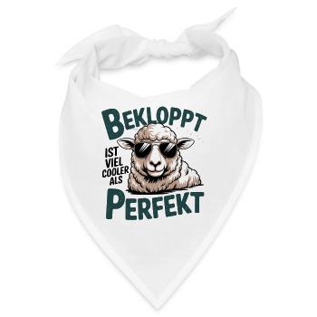  Bekloppt Ist Viel Cooler Als Perfekt Cooles Schaf - Bandana - Weiß - Vorne