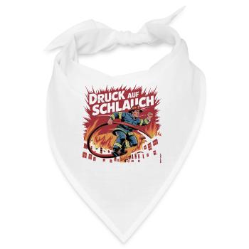 Druck Auf Schlauch Feuerwehr Spruch Einsatz - Bandana - Weiß - Vorne