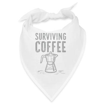 Surviving Coffee - Kaffeeliebe                     - Bandana - Weiß - Vorne
