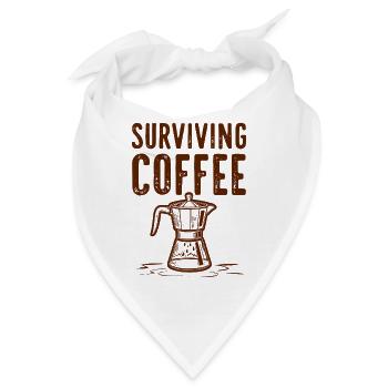 Surviving Coffee - Kaffeeliebe                     - Bandana - Weiß - Vorne