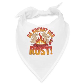 Da Brennt Der Rost Grillspaß Feuerdesign - Bandana - Weiß - Vorne