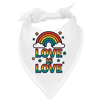 Bunter Regenbogen mit Liebesbotschaft - Bandana - Weiß - Vorne