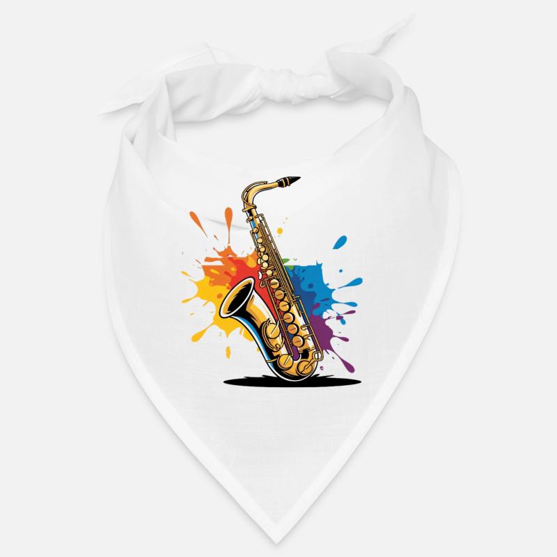 Impression d'art expressionniste de saxophone Bandana