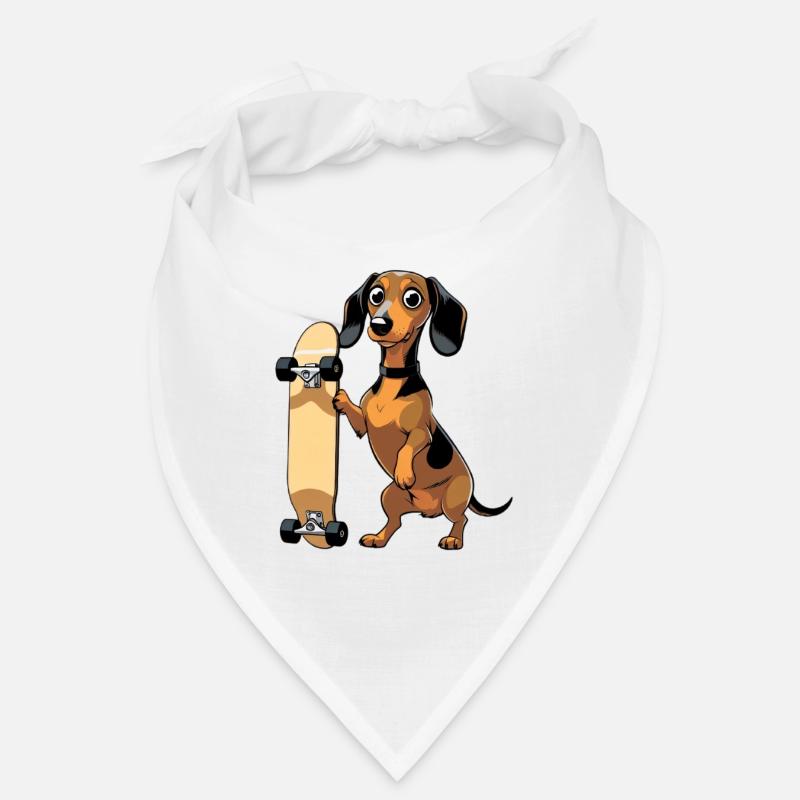 Dackel mit Skateboard Design Bandana