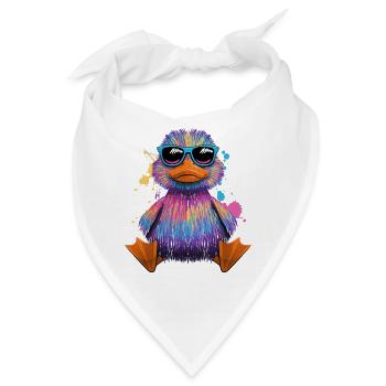 Quietscheente Ententeich Farbenfrohe Ente - Bandana - Weiß - Vorne
